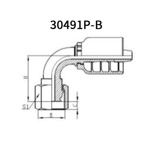 90°Metric Female 24° cone L.T. 