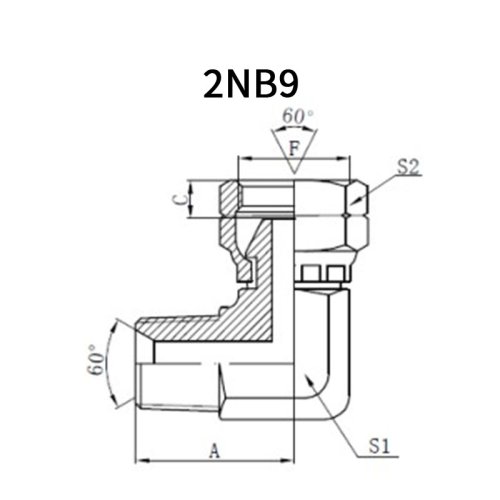 90°NPT Male*BSP Female