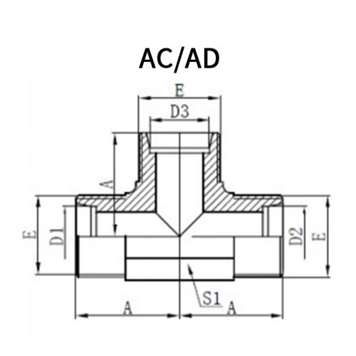 Metric Male 24°L/H.T Tee