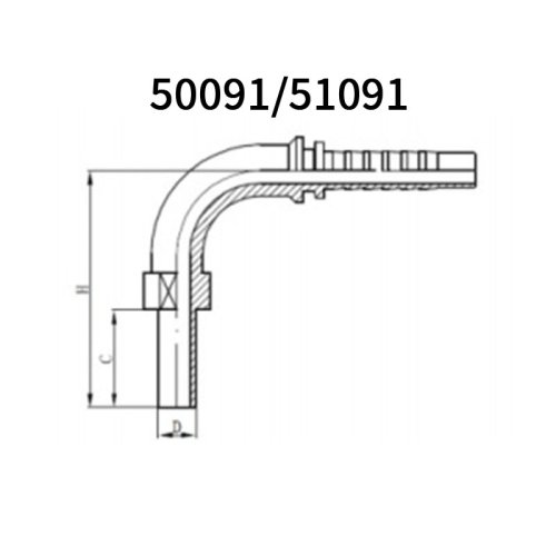 90°Metric Standpipe L/H.T