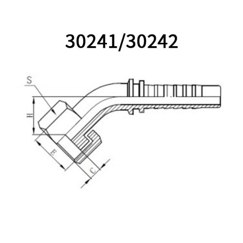 High quality45° GB Metric Female Flat seal