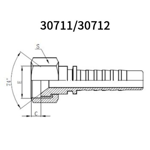 Metric Female 74° cone 